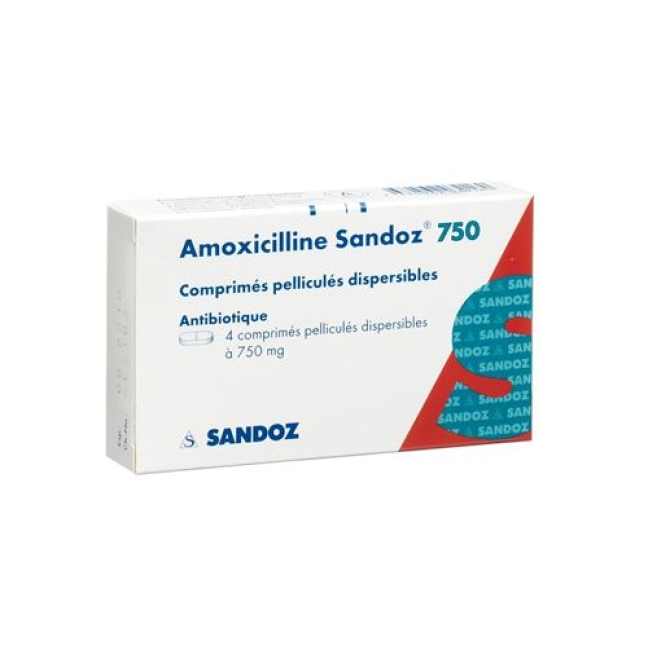 Amoxicillin Sandoz 750 mg 4 tablets