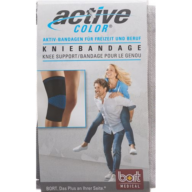 Bort Aktive Color Kniebandage размер L +37см Schwarz