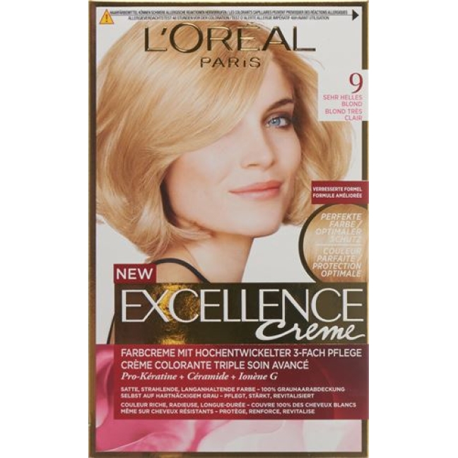 Excellence крем Triple Prot 9 Sehr Helles Blond