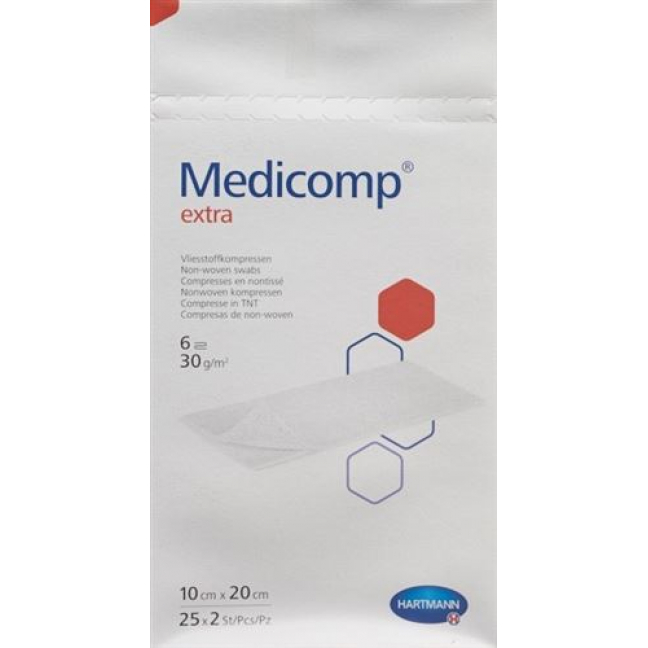 Medicomp Extra Vlieskompressen 10x20см Steril 25 пакетиков 2 шту