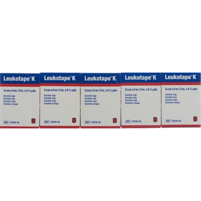 Leukotape K бинт 5мX5см Rot 5 штук