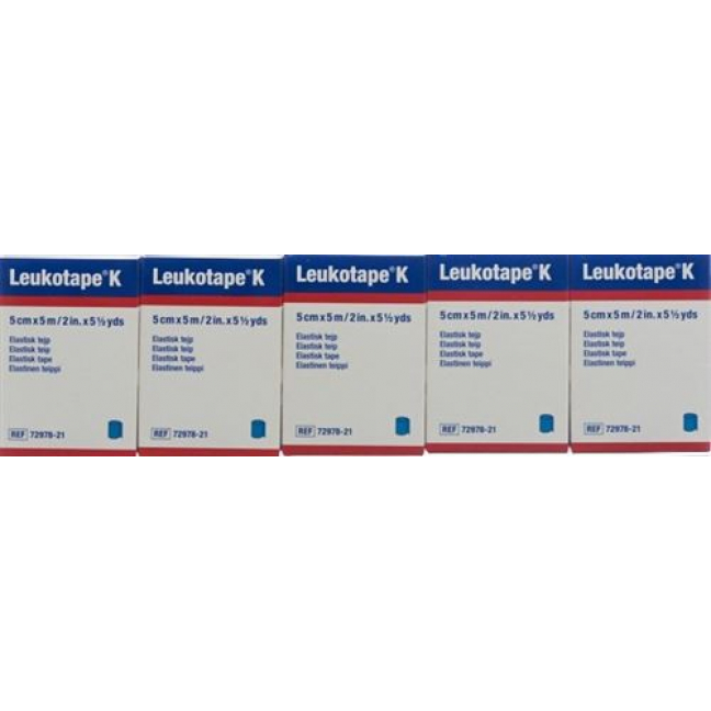 Leukotape K elastischer Klebeverband 5m x 5см Blau 5 штук