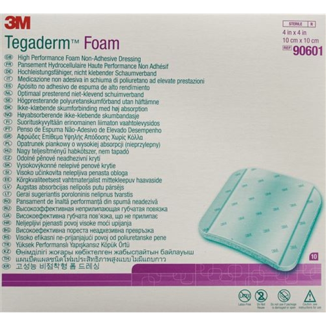 3M Tegaderm Foam Schaumkompresse 10x10см Nicht Klebend 10 штук