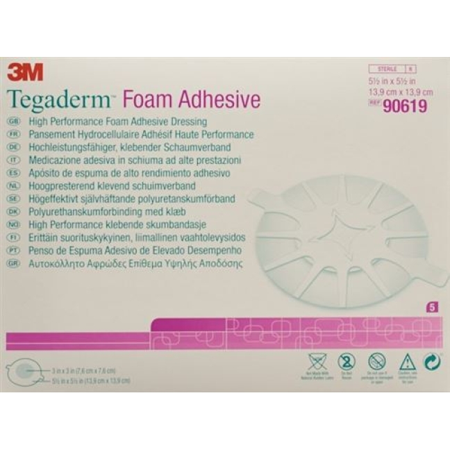 3M Tegaderm Foam Adhesive Schaumkompresse 7.6x7.6см 5 штук