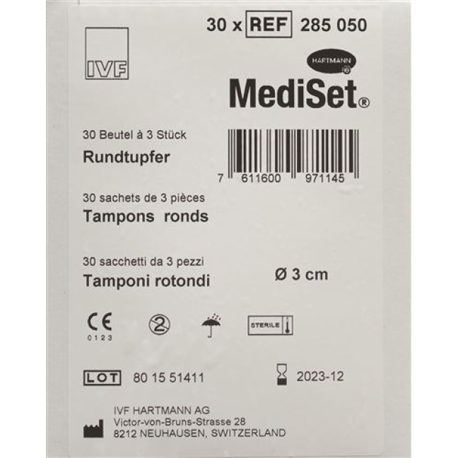 Mediset Rundtupfer 3см 30x 3 штуки