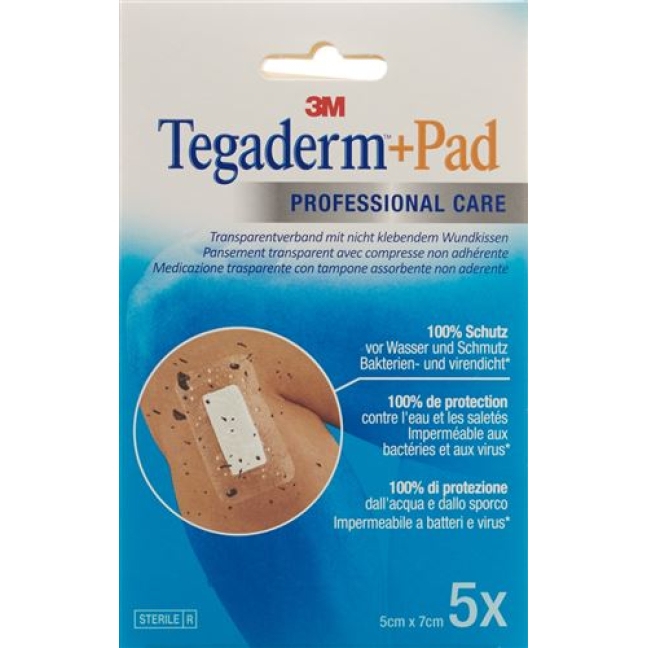 3M Tegaderm + Pad 5x7см / Wundkissen 2.5x4см 5 штук