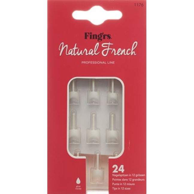 Fingrs Nagelspitzen Natural French 24 штуки