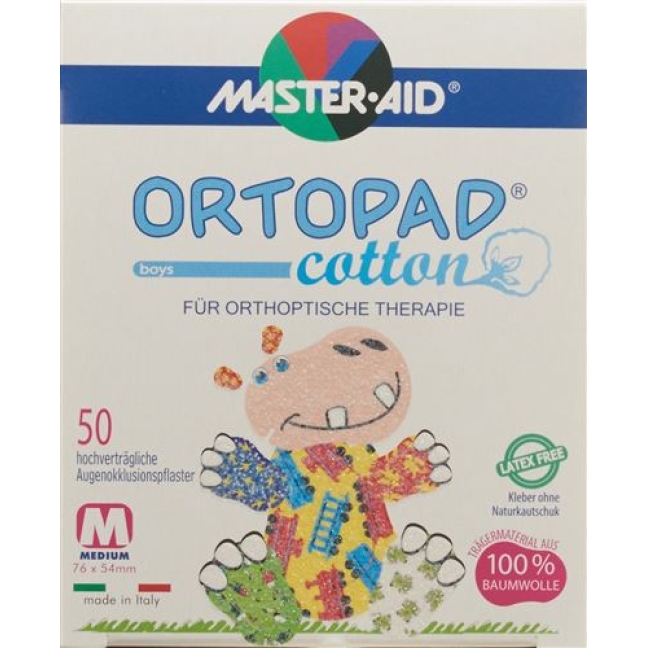 Ortopad Cotton Occlusionspflaster Medium Boys 2-4J 50 штук