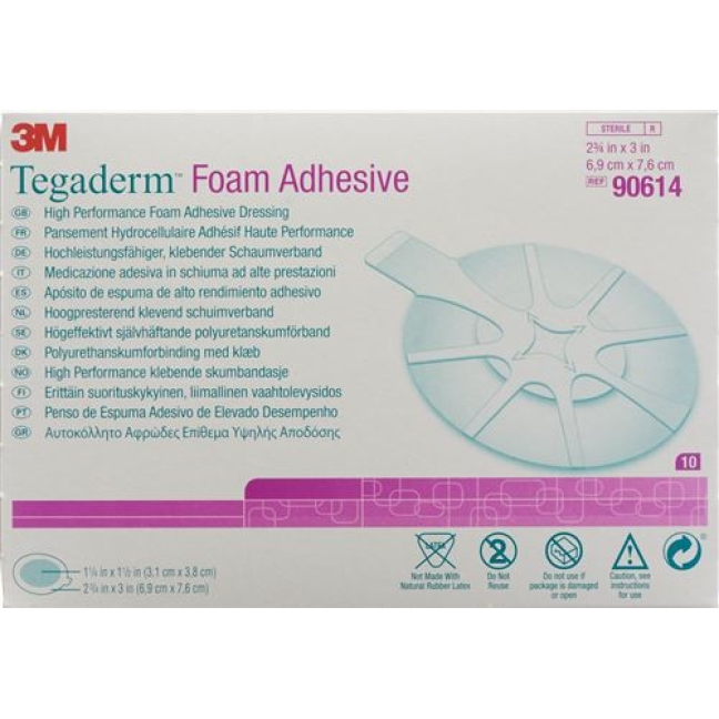 3M Tegaderm Foam Adhesive Schaumkompresse Mini Oval 10 штук