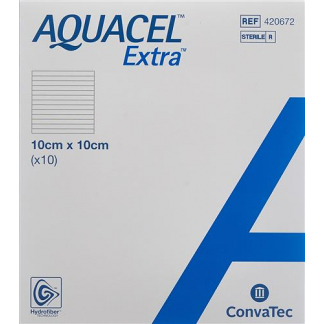 Aquacel Extra Hydrofiber Verband 10x10см 10 штук