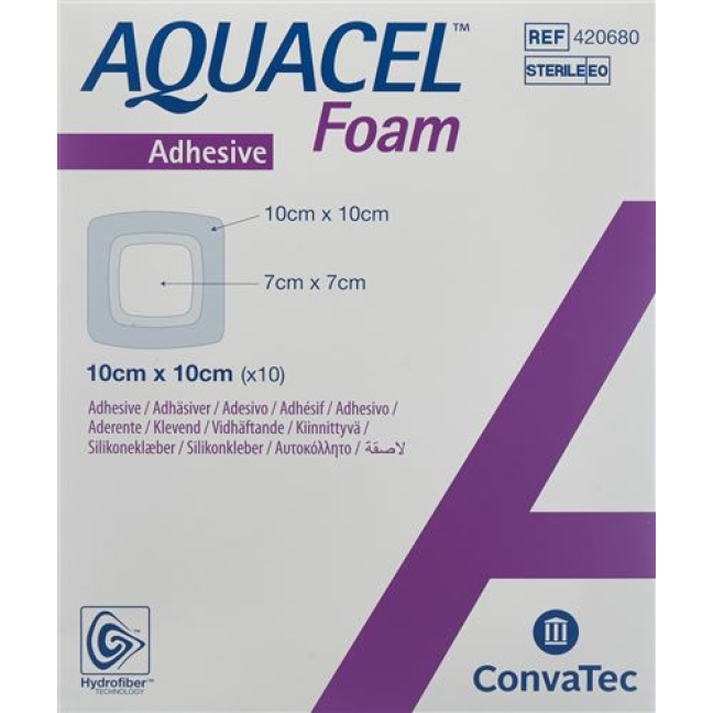 Aquacel Foam 10x10см Adhesive 10 штук