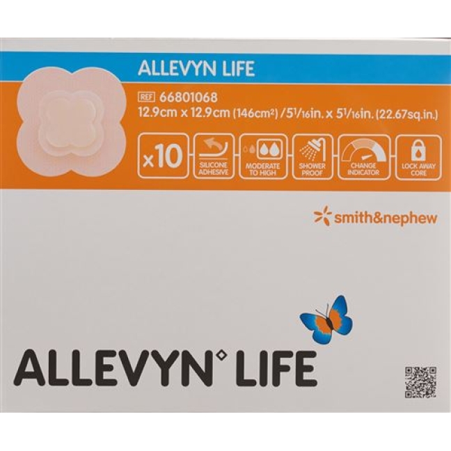 Allevyn Life Adhasiver Silikonschaumverband 12.9x12.9xcm 10 штук