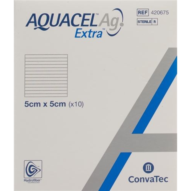 Aquacel Ag Extra Hydrofiber Verband 5x5см 10 штук