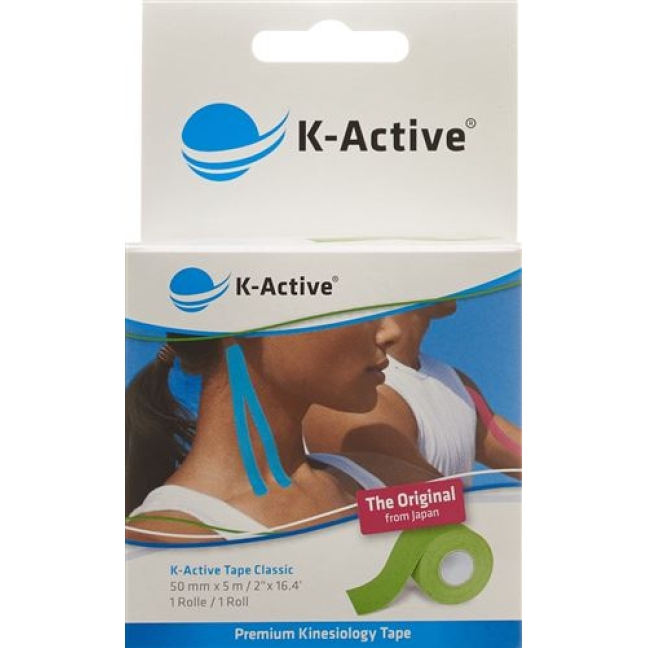 K-active Kinesio Tape 5смx5m Grun Wasserabwe