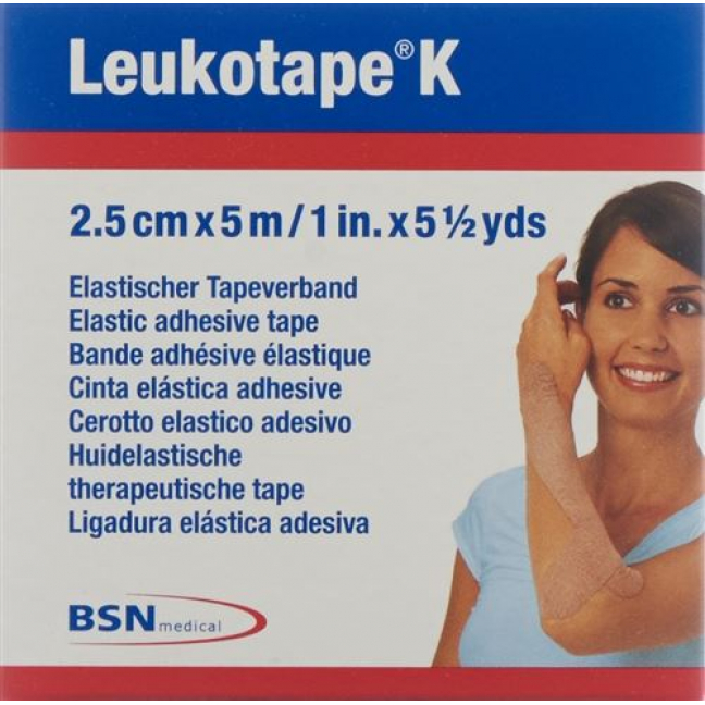 Leukotape K пластырейband 5мX2.5см Hautfarben 5 штук