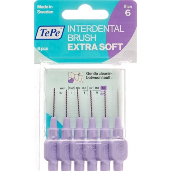 TePe Interdentalbursten X-soft 1.1мм 6 штук