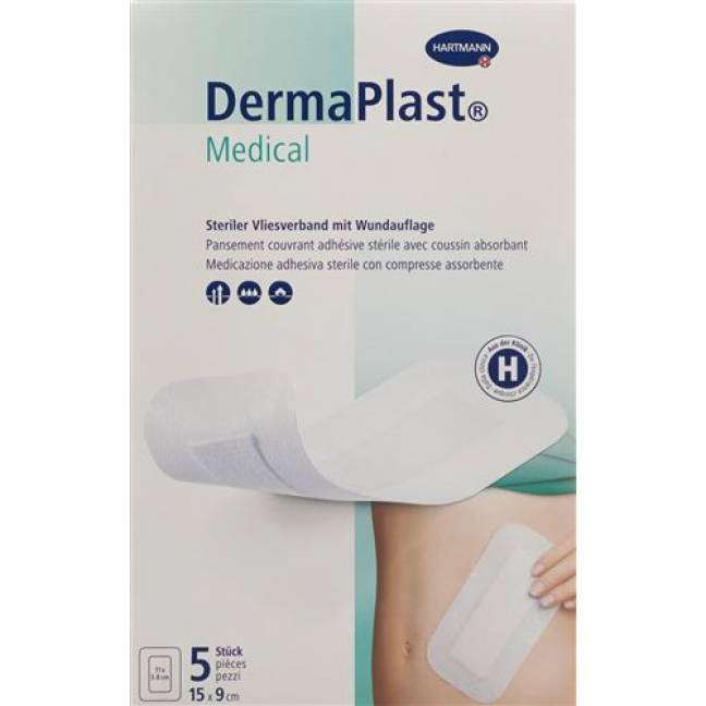 Dermaplast Medical Vliesverband 15x9см 5 штук