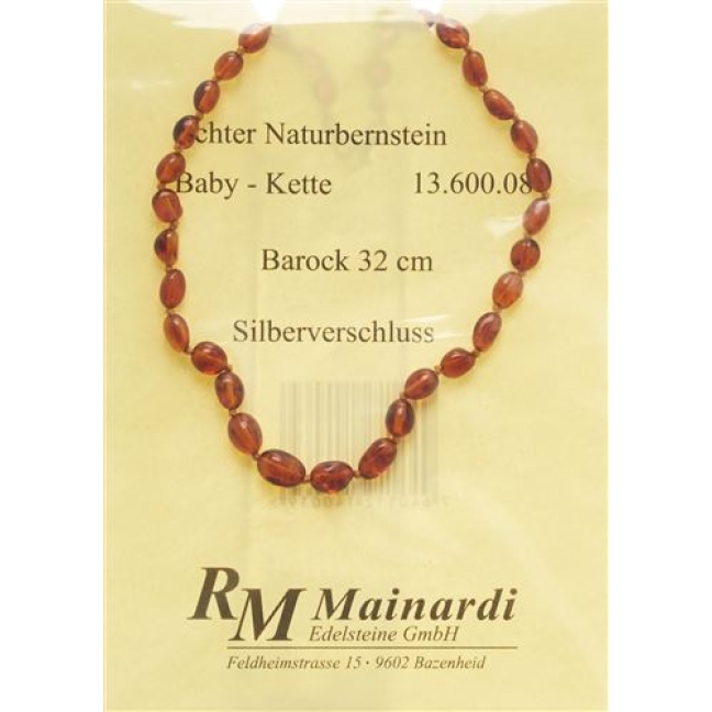 Mainardi янтарь Babykette Barock 32см Silberverschluss