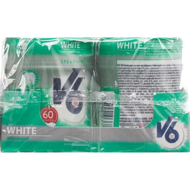 V6 KAUGUMMI WHITE SPEARMINT