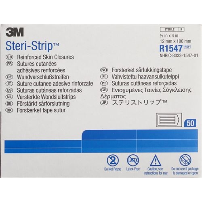 3M Steri Strip 12x100мм Weiss Verstarkt 6x 50 штук