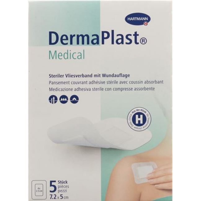 Dermaplast Medical Vliesverband 7.2x5см 5 штук