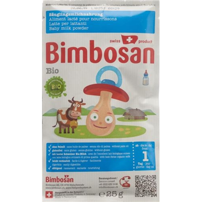 Bimbosan Bio Sauglingsmilch ohne Palmol 3x 25г