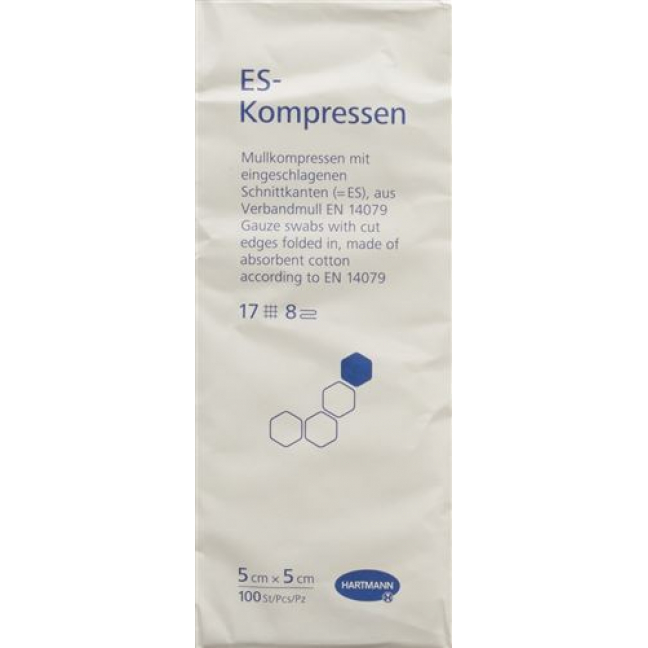 Hartmann Es Kompressen 8-fach 5x5см в пакетиках 100 штук