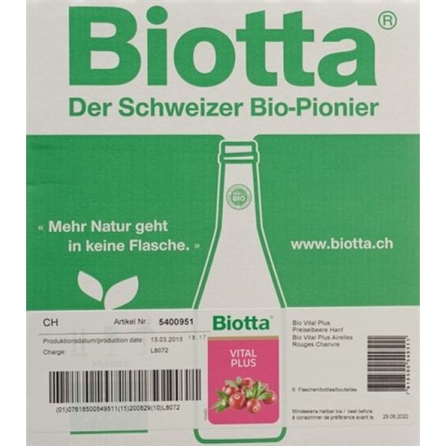 BIOTTA VITAL PLUS PREISELBEERE