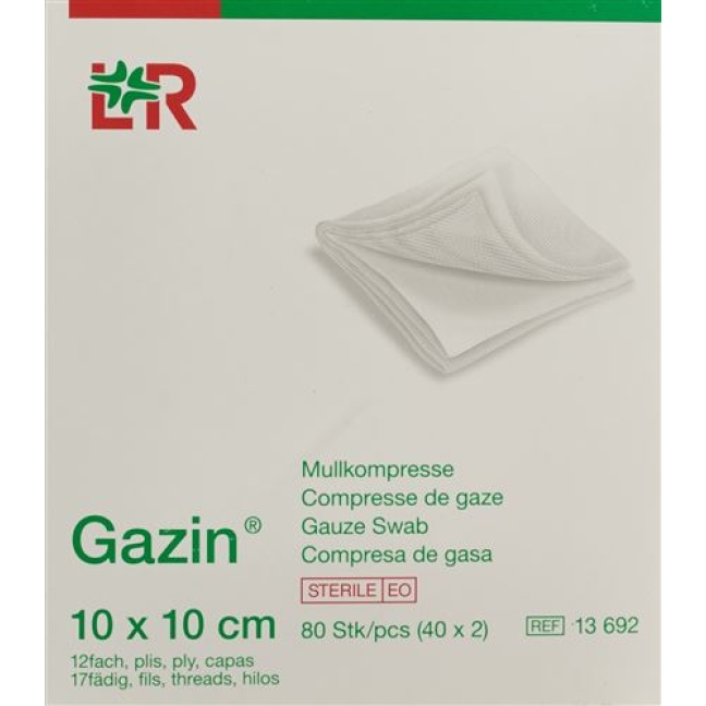 Gazin Mullkompresse 10x10см 12-fach стерильный 40x 2 штуки