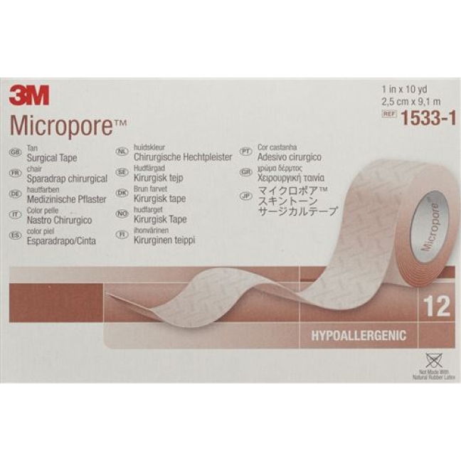 3M Micropore Heftpfl O Disp Hf 25ммx9.14m 12 штук