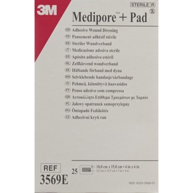 3M Medipore + Pad 10x15см / Wundkissen 5x10.5см 25 штук