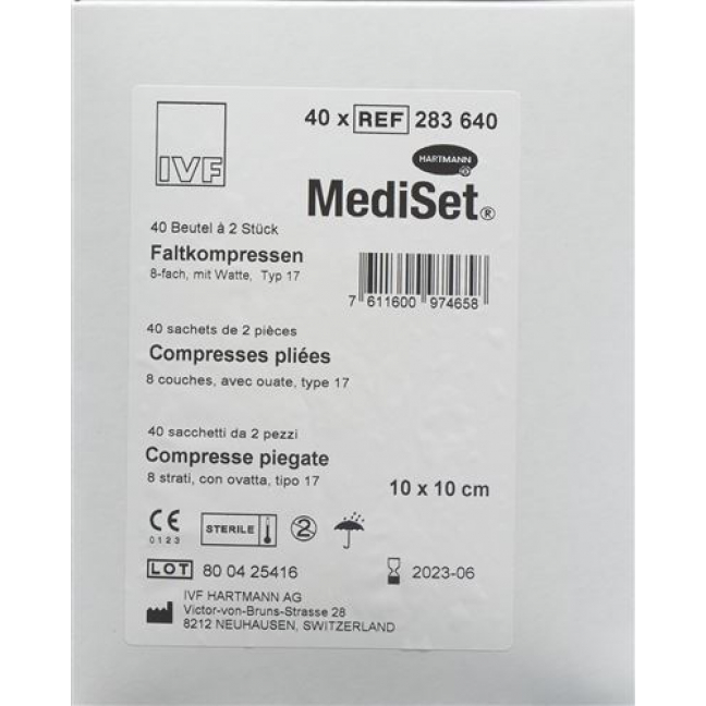 MediSet Faltkompressen Typ 17 8-fach 10x10см 2 штуки