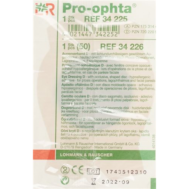 Pro-Ophta Augenverband D Lichtdicht Beige