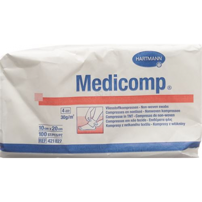 Medicomp Vlieskompressen 10x20см Nicht Steril 100 штук