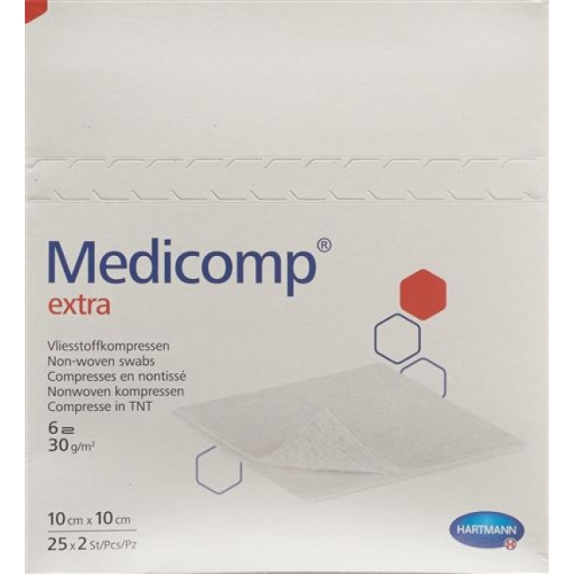 Medicomp Extra Vlieskompressen 10x10см 25 пакетиков 2 штуки