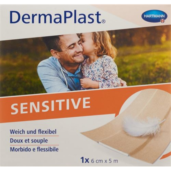 Dermaplast Sensitive Schnellverband телесный цвет 6смx5m рулон