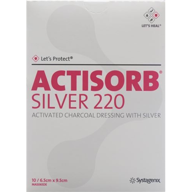 Let’s Protect Actisorb Silver 220 Kohleverband 9.5x6.5см 10 штук