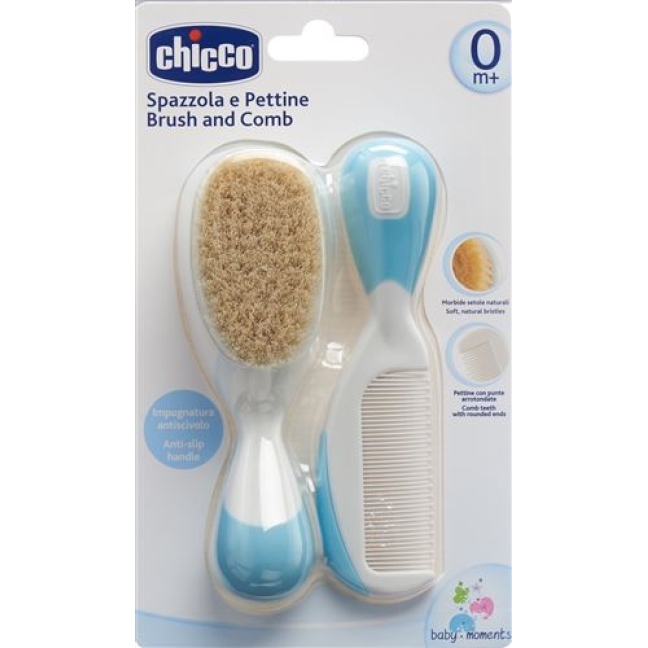 Chicco Kamm und Burste Naturborsten Light 0m+