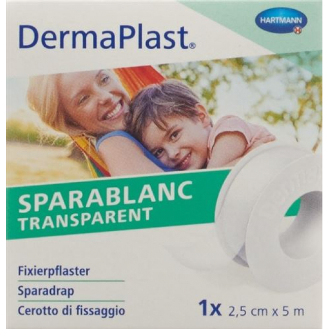 Dermaplast Sparablanc прозрачный 2.5смx5m Weiss