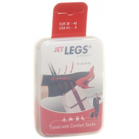 JET LEGS TRAV SOCK 36-40 BLACK