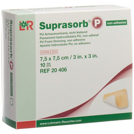 Suprasorb P Schaumverband 7.5x7.5см nicht klebend 10 штук