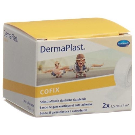 Dermaplast Cofix марлевый бинт 1.5смx4m Weiss 2 штуки