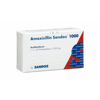 Amoxicillin Sandoz 1000 mg 20 filmtablets