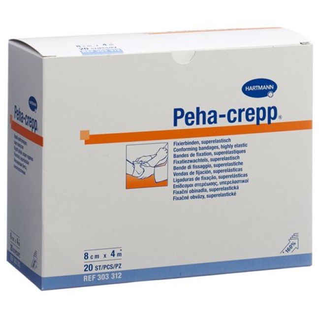 Peha Crepp S Kreppbinde 4мX8см Weiss 20 штук