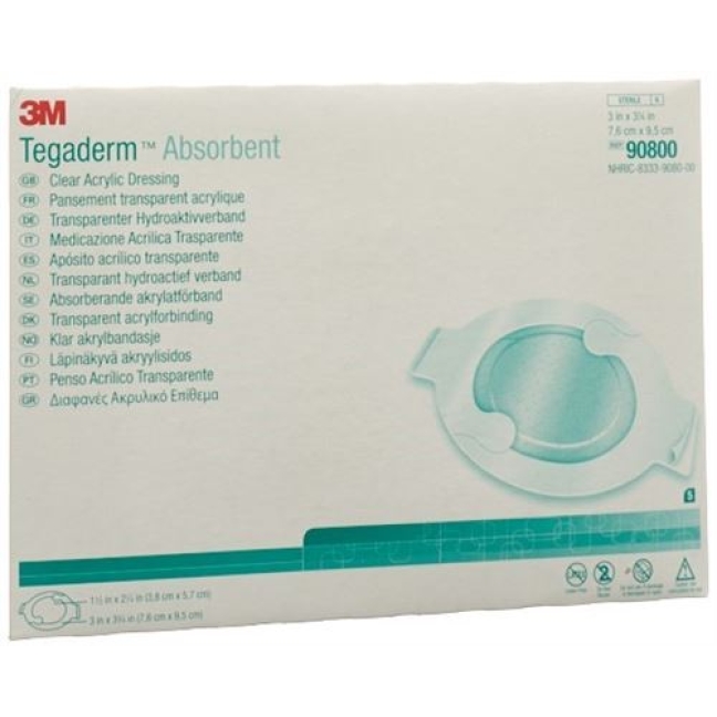 3M Tegaderm Absorbent повязка для ран 7.6x9.5см 5 штук