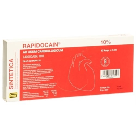 RAPIDOCAINE CARDIO 100MG/M