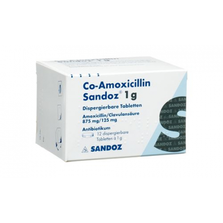 CO Amoxicillin Sandoz 1 g 12 Disp tablets