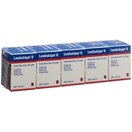 Leukotape K бинт 5мX5см Rot 5 штук