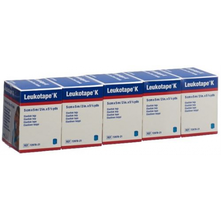 Leukotape K elastischer Klebeverband 5m x 5см Blau 5 штук