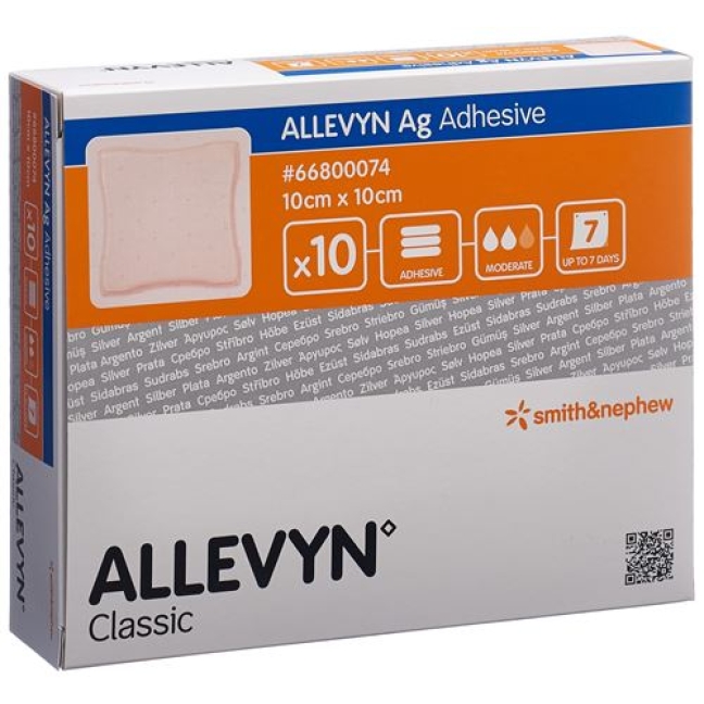 Allevyn Ag Adhesive Wundkompressen 10x10см 10 штук